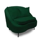 Ver imagem 1 de Poltrona Decorativa Orgânica Pé Ferro Pto Zaya Bouclê Verde C05 - D'Rossi