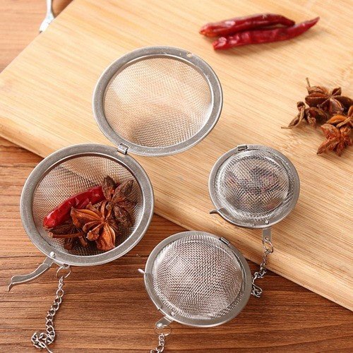 Kit 6 Infusor De Chá Aço Inox Coador Peneira Chaleira Erva - 4