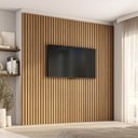 Ver imagem 1 de Painel Ripado para TV 86 Polegadas Planejado 240x230cm Aruá CabeCasa MadeiraOriginals Marrom/Jatobá
