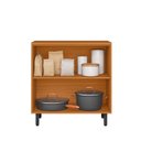 Ver imagem 2 de Balcão para Cozinha 80cm 2 Portas com Tampo Ravena Laranja/Freijo/Off Acetinado