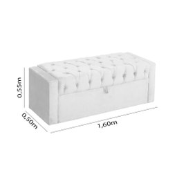 Calçadeira Baú Emily para Cama King 1,60m:marfim - 4