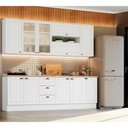 Ver imagem 1 de Cozinha Modulada 240cm 7 Peças 11 Portas 3 Gavetas Americana Henn - Branco/calcare
