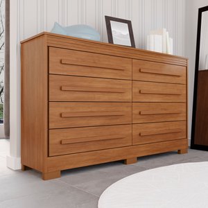 Cômoda para Quarto 8 Gavetas Diamante Espresso Móveis