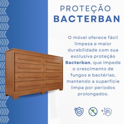 Cômoda para Quarto 8 Gavetas Diamante Espresso Móveis - 6