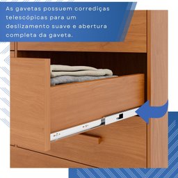 Cômoda para Quarto 2 Portas 8 Gavetas Esmeralda Expresso Móveis - 9