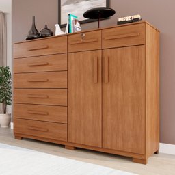 Cômoda para Quarto 2 Portas 8 Gavetas Esmeralda Expresso Móveis - 2