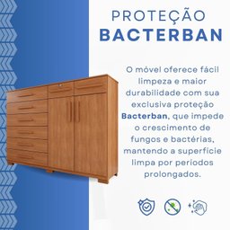 Cômoda para Quarto 2 Portas 8 Gavetas Esmeralda Expresso Móveis - 5