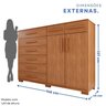 Cômoda para Quarto 2 Portas 8 Gavetas Esmeralda Expresso Móveis - 4