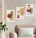 Ver imagem 4 de Kit com 3 lindo pequenos quadros decorativos minimalistas pintados a mão medindo 45x30cm cada quadro