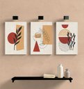 Ver imagem 3 de Kit com 3 lindo pequenos quadros decorativos minimalistas pintados a mão medindo 45x30cm cada quadro