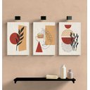 Ver imagem 3 de Kit com 3 lindo pequenos quadros decorativos minimalistas pintados a mão medindo 45x30cm cada quadro