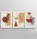 Ver imagem 1 de Kit com 3 lindo pequenos quadros decorativos minimalistas pintados a mão medindo 45x30cm cada quadro