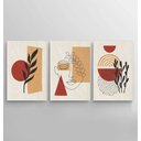 Ver imagem 1 de Kit com 3 lindo pequenos quadros decorativos minimalistas pintados a mão medindo 45x30cm cada quadro