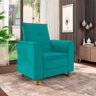 Poltrona para Sala Confortável Decorativa Londres Suede:azul Turquesa - 1