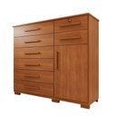 Ver imagem 3 de Cômoda para Quarto 1 Portas 8 Gavetas Ônix Expresso Móveis Marrom/Cinamomo