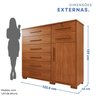 Cômoda para Quarto 1 Portas 8 Gavetas Ônix Expresso Móveis - 4