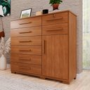 Ver imagem 1 de Cômoda para Quarto 1 Portas 8 Gavetas Ônix Expresso Móveis Marrom/Cinamomo