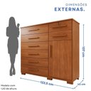 Ver imagem 4 de Cômoda para Quarto 1 Portas 8 Gavetas Ônix Expresso Móveis Marrom/Cinamomo