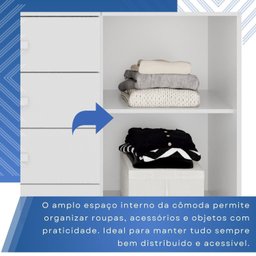 Cômoda para Quarto 1 Portas 6 Gavetas Jade Expresso Móveis - 4