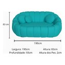 Ver imagem 5 de Namoradeira Concha Decorativa 190cm Sala Suede:azul-turquesa/liso