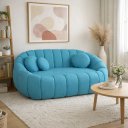 Ver imagem 1 de Namoradeira Concha Decorativa 190cm Sala Suede:azul-turquesa/liso