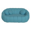 Ver imagem 2 de Namoradeira Concha Decorativa 190cm Sala Suede:azul-turquesa/liso