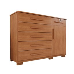 Cômoda para Quarto 1 Portas 6 Gavetas Jade Expresso Móveis - 2