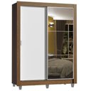 Ver imagem 4 de Guarda-roupa Solteiro Madesa Dallas Plus 2 Portas de Correr Espelho, 4 Gavetas e Pés - Rustic/