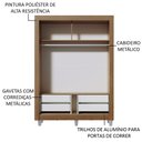 Ver mais imagens de Guarda-roupa Solteiro Madesa Dallas Plus 2 Portas de Correr Espelho, 4 Gavetas e Pés - Rustic/
