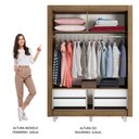 Ver imagem 6 de Guarda-roupa Solteiro Madesa Dallas Plus 2 Portas de Correr Espelho, 4 Gavetas e Pés - Rustic/