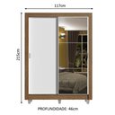Ver imagem 5 de Guarda-roupa Solteiro Madesa Dallas Plus 2 Portas de Correr Espelho, 4 Gavetas e Pés - Rustic/