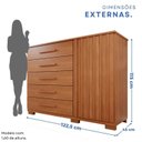 Ver imagem 4 de Cômoda para Quarto 1 Portas 5 Gavetas Jaspe Expresso Móveis Marrom/Cinamomo