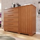 Ver imagem 1 de Cômoda para Quarto 1 Portas 5 Gavetas Jaspe Expresso Móveis Marrom/Cinamomo