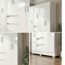 Ver imagem 6 de Roupeiro Nápoles Branco com 6 Portas e 2 Gavetas Poquema