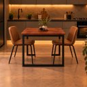 Ver imagem 3 de Mesa de Jantar Reforçada Industrial 140x90cm Tampo Vermelho Pés Preto