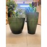 Kit com 2 Vasos para Plantas de Polietileno Lisa Efeito Marmorizada Luxo (verde Premium). - 2