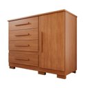 Ver imagem 3 de Cômoda para Quarto 1 Portas 4 Gavetas Pérola Expresso Móveis Marrom/Cinamomo