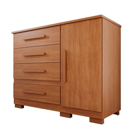 Cômoda para Quarto 1 Portas 4 Gavetas Pérola Expresso Móveis