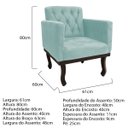 Ver imagem 6 de Kit Diva Recamier Diana 140cm Lado Esquerdo e 01 Poltrona Classic Suede Azul Tiffany - ADJ Decor