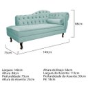 Ver imagem 5 de Kit Diva Recamier Diana 140cm Lado Esquerdo e 01 Poltrona Classic Suede Azul Tiffany - ADJ Decor