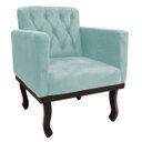 Ver imagem 4 de Kit Diva Recamier Diana 140cm Lado Esquerdo e 01 Poltrona Classic Suede Azul Tiffany - ADJ Decor