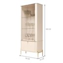 Ver imagem 3 de Conjunto Buffet e Cristaleira Mística Th Shop MDF Off White Dourado Bechara Móveis
