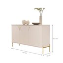 Ver imagem 2 de Conjunto Buffet e Cristaleira Mística Th Shop MDF Off White Dourado Bechara Móveis