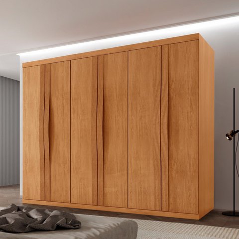 Guarda-Roupa Casal 100% MDF 6 Portas e 6 Gavetas Olimpo Marrom/Marromle
