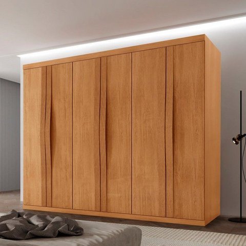 Guarda-Roupa Casal 100% MDF 6 Portas e 6 Gavetas Olimpo Marrom/Marromle