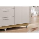 Ver imagem 7 de Guarda Roupa Casal 4 Portas e 3 Gavetas C/ 1 Espelho Clapton Freijo/off White - Caemmun