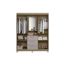 Ver imagem 3 de Guarda Roupa Casal 4 Portas e 3 Gavetas C/ 1 Espelho Clapton Freijo/off White - Caemmun