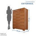 Ver imagem 4 de Cômoda para Quarto 7 Gavetas Topázio Expresso Móveis Marrom/Cinamomo