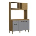 Ver imagem 3 de Cozinha Compacta 120cm 4 Portas e 1 Gaveta Co1202 Decibal Ipê Griseo