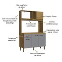 Ver imagem 4 de Cozinha Compacta 120cm 4 Portas e 1 Gaveta Co1202 Decibal Ipê Griseo